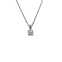 Collana punto luce in oro bianco 18kt con diamante naturale – Castone a 4 griffe | Idee Preziose dal 1987 - IP.CK18B/2D